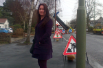 Denise and road works